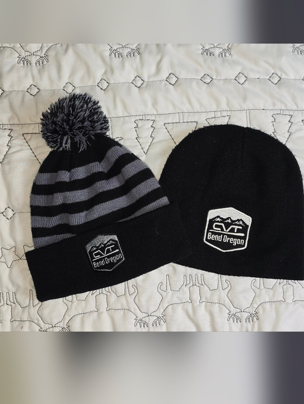 2 CVT Bend, Oregon Beanies Black & Gray